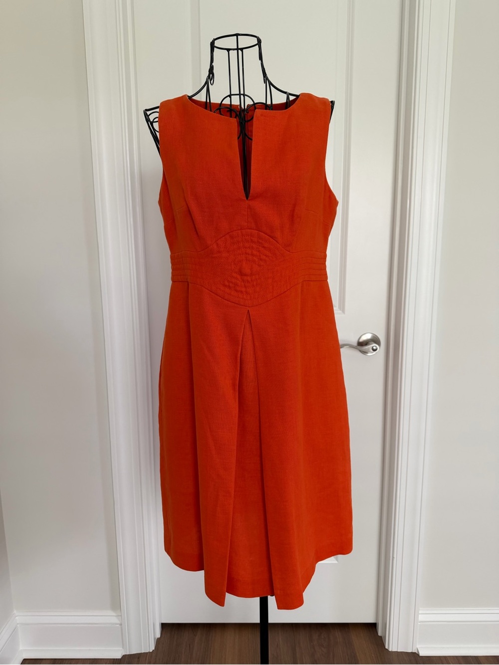Banana Republic Orange Sleeveless Fit-and-Flare Dress